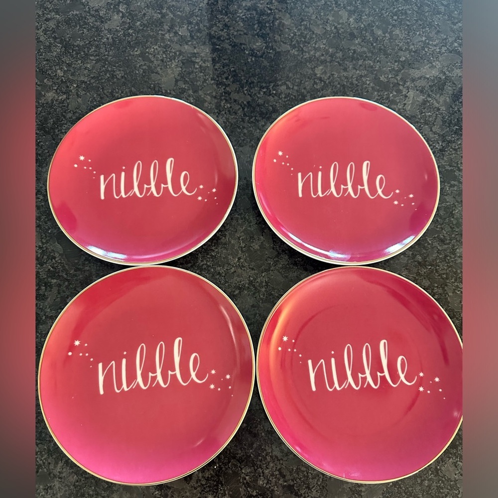 Ciroa with Love Porcelain - Nibble plates with real gold -  set of 4 - EUC